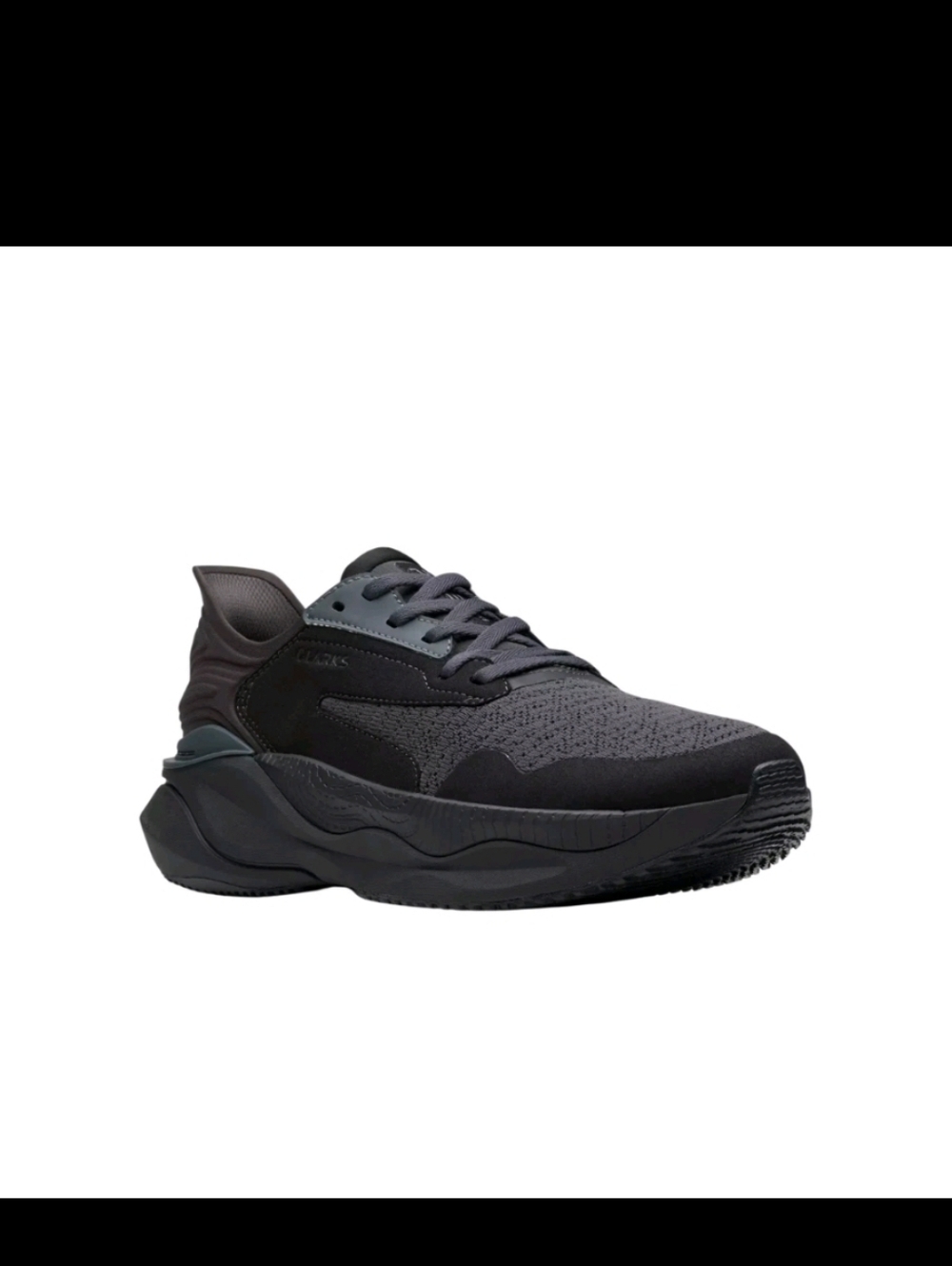 Clarks Pace Men's Podiatrist Approved Walking Shoes - Black - Picture 3 of 8